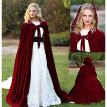 Load image into Gallery viewer, Velvet Stylish Hooded Cape
