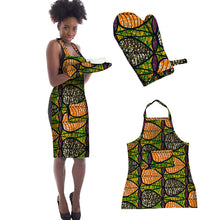 Load image into Gallery viewer, Vibrant African Graphic Print Apron Set
