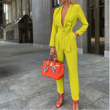 Load image into Gallery viewer, Belted Vibrant Colored Jumpsuit
