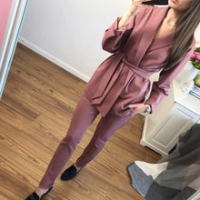 Load image into Gallery viewer, Belted Casual Pant Suit
