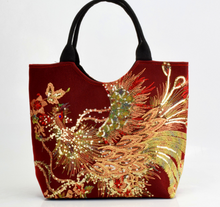 Load image into Gallery viewer, Peacock Embroidery Handbag
