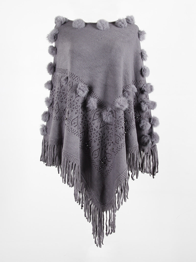 Fringed Round Neck Pullover Sweater