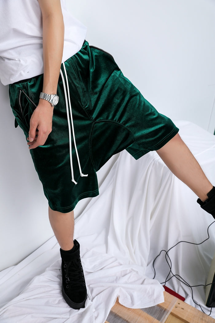 Velour Relaxed Athletic Shorts