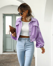 Load image into Gallery viewer, Classic Corduroy Jacket with Puffy Sleeves
