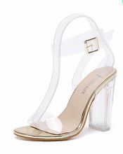 Load image into Gallery viewer, Crystal Wide Heeled Sandals
