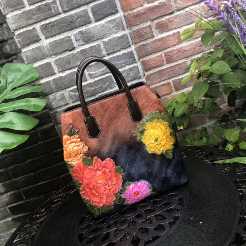 Flower Embossed Handbag