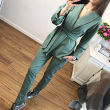 Load image into Gallery viewer, Belted Casual Pant Suit
