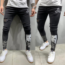 Load image into Gallery viewer, Ripped Stretch Black Jeans
