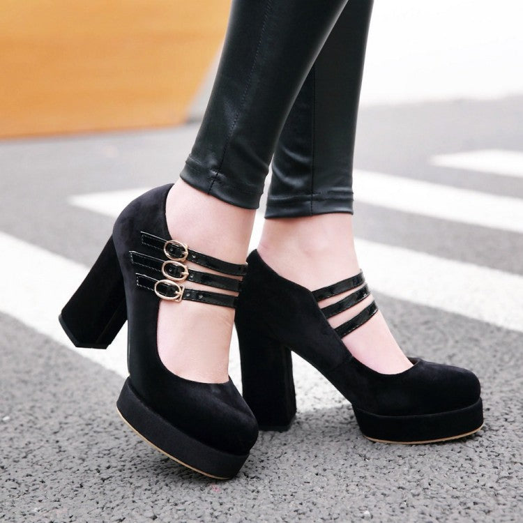 Strapped Velvet Heels