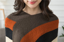 Load image into Gallery viewer, Cashmere Striped Shawl With Fringe
