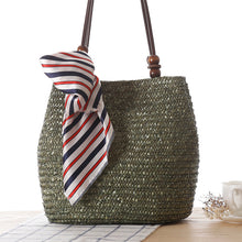 Load image into Gallery viewer, Large Shoulder Straw Bag
