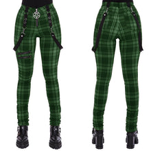 Load image into Gallery viewer, Plaid Accented Detachable Suspender Jeans
