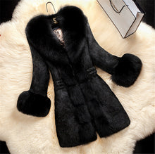 Load image into Gallery viewer, Fox Fur Elegant Thigh Length Coat
