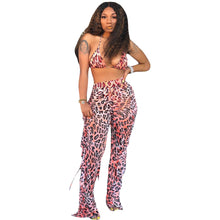 Load image into Gallery viewer, 3 PC Bikini With Ruffled Pants Set
