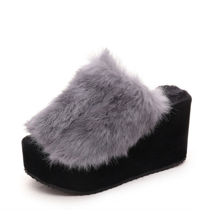 Plush Muffin Wedge Shoes