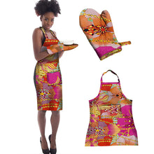 Load image into Gallery viewer, Vibrant African Graphic Print Apron Set
