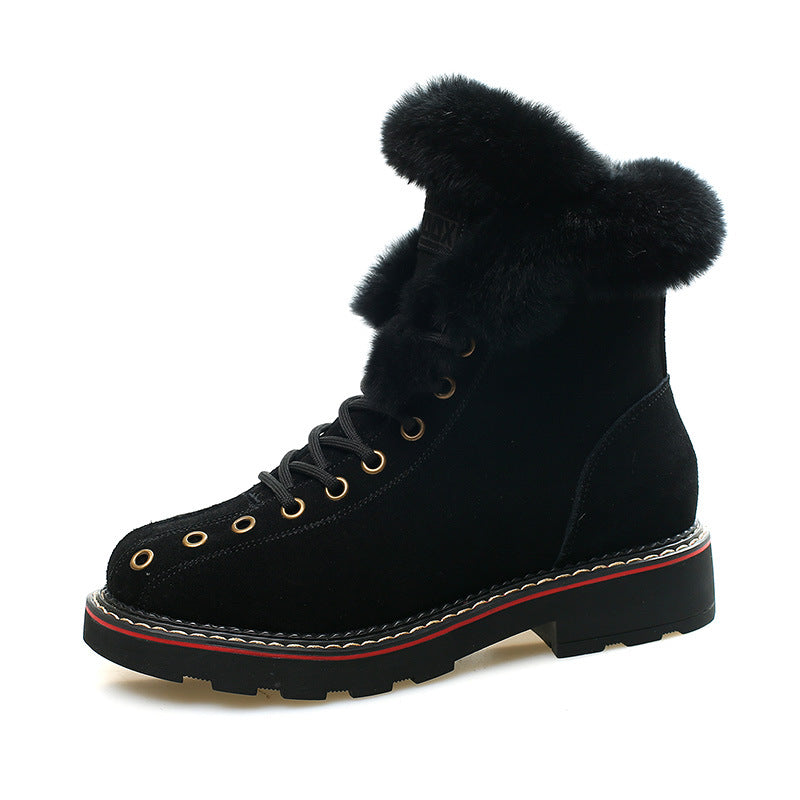 Thick Laced Plush Lined Snow Boots