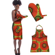 Load image into Gallery viewer, Vibrant African Graphic Print Apron Set
