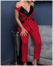 Load image into Gallery viewer, Off The Shoulder Tuxedo Style  2PC Suit
