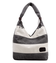 Load image into Gallery viewer, Striped Large Canvas Shoulder Bags
