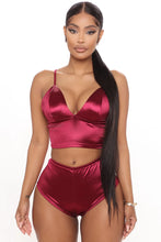 Load image into Gallery viewer, Satiny Corset Style Bra &amp; Short Set
