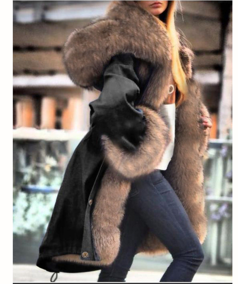 Oversized Fur Lined Hooded Maxi Coat