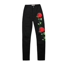 Load image into Gallery viewer, 3D Embroidery Skinny Jeans
