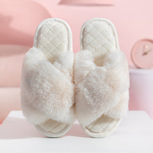 Load image into Gallery viewer, Cross-strap Furry Slippers
