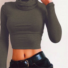 Load image into Gallery viewer, Turtle Neck Crop Top Sweater
