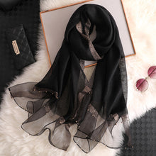 Load image into Gallery viewer, Satin &amp; Mesh Accented Scarf
