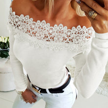 Load image into Gallery viewer, Mesh Long Sleeve Lace Blouse
