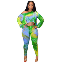 Load image into Gallery viewer, Tie-Dye 2PC Loose Top Pants Set
