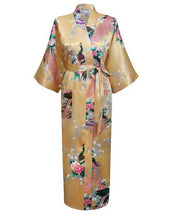 Load image into Gallery viewer, Japanese Satin  Peacock Robe
