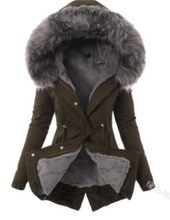 Load image into Gallery viewer, Hooded Drawstring Plush Jacket Women
