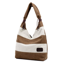 Load image into Gallery viewer, Striped Large Canvas Shoulder Bags
