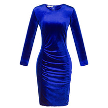 Load image into Gallery viewer, Shimmering Velour Ruched Dress
