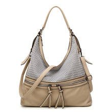 Load image into Gallery viewer, Mesh &amp; Leather Shoulder Bag
