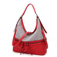 Load image into Gallery viewer, Mesh &amp; Leather Shoulder Bag
