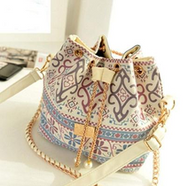 Load image into Gallery viewer, Canvas Printed Drawstring Handbag
