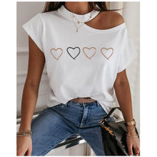 Load image into Gallery viewer, Casual Shoulder Cut Out T-Shirt
