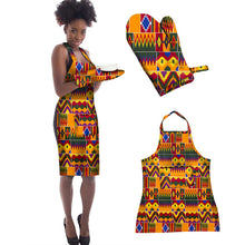 Load image into Gallery viewer, Vibrant African Graphic Print Apron Set
