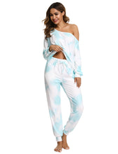 Load image into Gallery viewer, Off The Shoulder Tie-dye  2PC Pajamas Set
