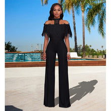 Load image into Gallery viewer, Elegant Wide Leg Off The Shoulder Laced Jumpsuit
