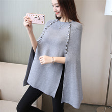 Load image into Gallery viewer, Hip-Length Button Accented Pullover Cape
