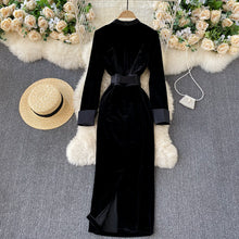 Load image into Gallery viewer, Ladies Fashion Personality Vintage Velvet Dress
