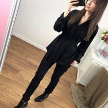 Load image into Gallery viewer, Belted Casual Pant Suit
