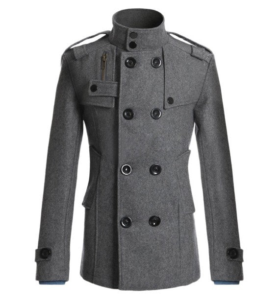 Wool Double Breasted Trench Coat