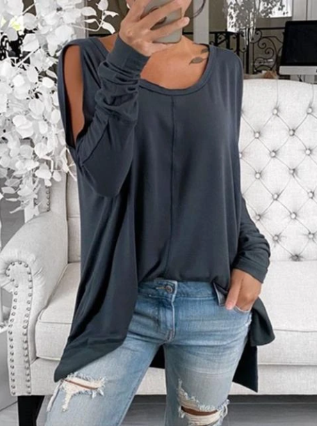 Pullover Loose long Solid Color Top