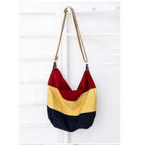 Load image into Gallery viewer, Striped Large Canvas Shoulder Bags
