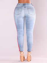 Load image into Gallery viewer, Denim Stretch Ribbon Accented Pants
